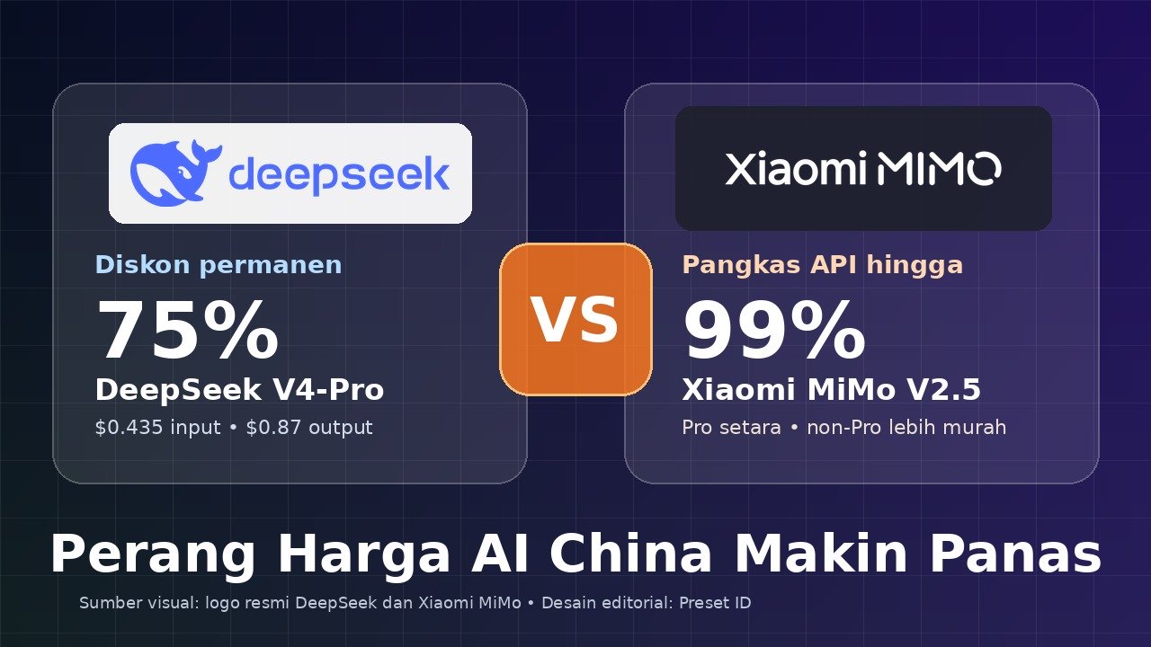 Thumbnail perang harga AI China antara DeepSeek dan Xiaomi MiMo