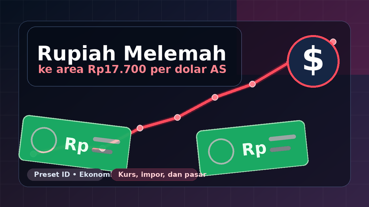 Ilustrasi rupiah melemah ke Rp17.700 per dolar AS