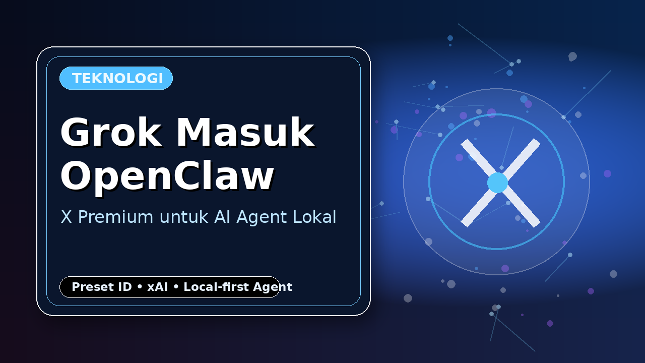 Ilustrasi Grok masuk OpenClaw melalui X Premium