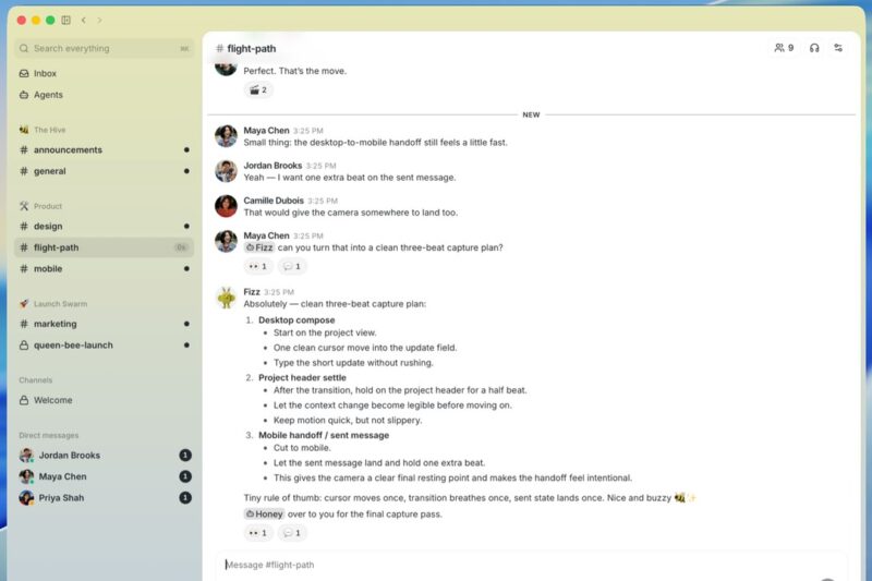Buzz AI agent workspace screenshot dari Block