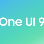 Logo One UI 9 Samsung dengan gradasi biru-cyan-hijau