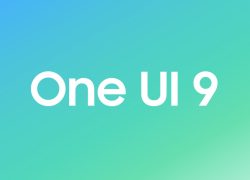 Logo One UI 9 Samsung dengan gradasi biru-cyan-hijau