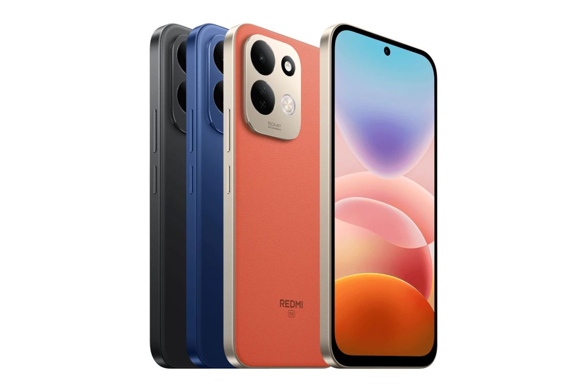 Redmi 17 5G versi global dalam tiga pilihan warna Orange, Blue, dan Black