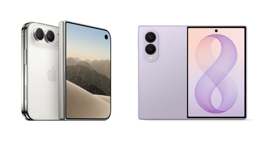 Ilustrasi perbandingan iPhone Duo vs Galaxy Z Fold8
