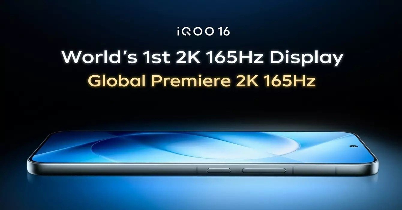 Poster teaser iQOO 16 dengan layar Samsung Display M16 OLED beresolusi 2K 165Hz