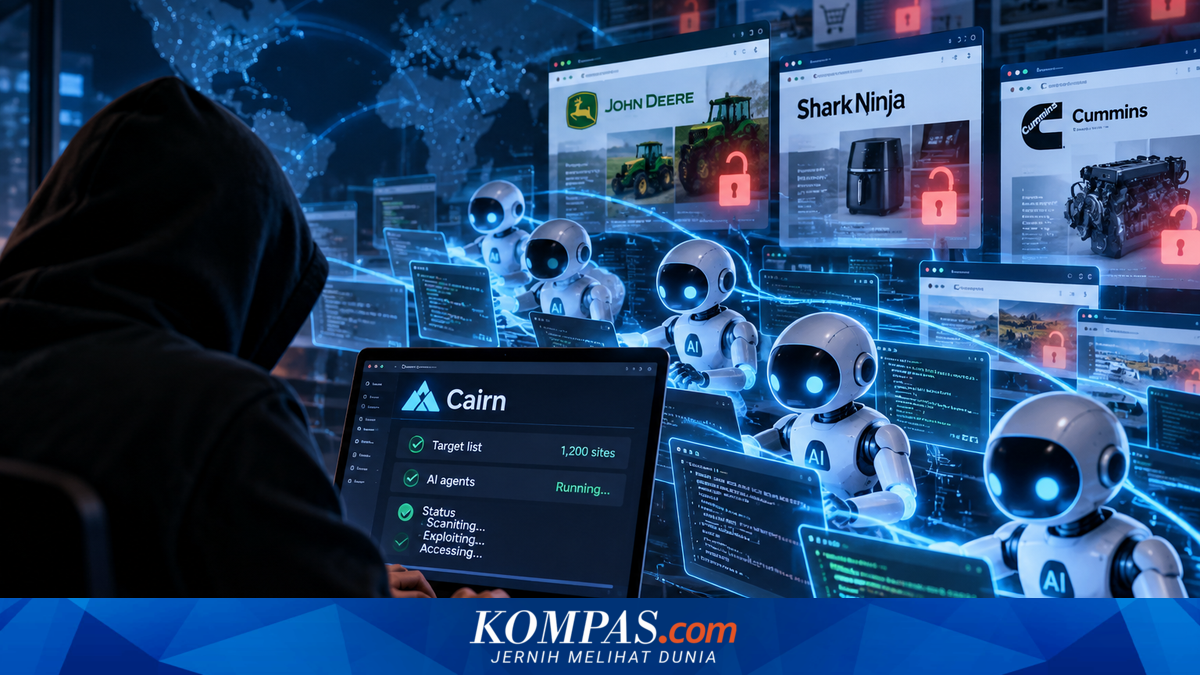 Ilustrasi agen AI dipakai hacker membobol 1.200 website