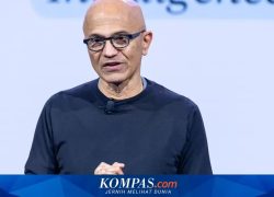 CEO Microsoft Satya Nadella saat berbicara di panggung Microsoft Build AI Day Jakarta