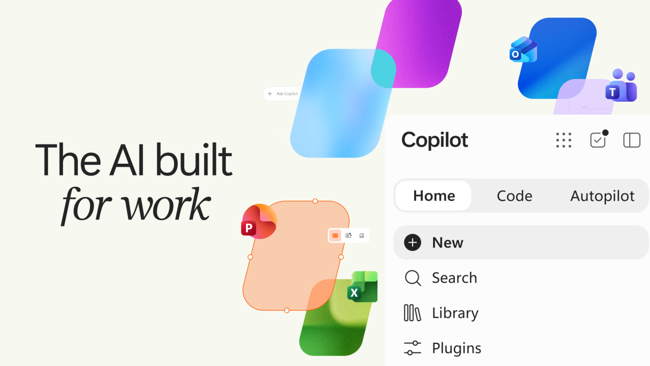 Tampilan baru Microsoft Copilot super app dengan tab Home, Code, dan Autopilot
