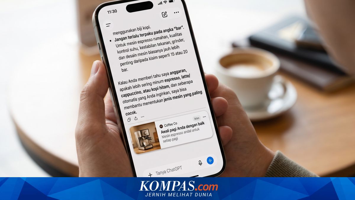 Ilustrasi iklan ChatGPT tayang di Indonesia untuk pengguna gratis dan paket Go